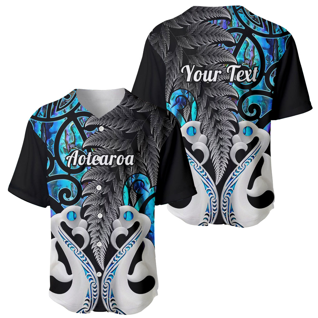 Personalised New Zealand Baseball Jersey Te Manaia Mangopare Maori And Fern Blue Style LT14 - Polynesian Pride