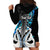 Personalised New Zealand Hoodie Dress Te Manaia Mangopare Maori And Fern Blue Style LT14 - Polynesian Pride