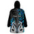 Personalised New Zealand Wearable Blanket Hoodie Te Manaia Mangopare Maori And Fern Blue Style LT14 - Polynesian Pride