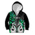 Personalised New Zealand Kid Hoodie Te Manaia Mangopare Maori And Fern Green Style LT14 Zip Hoodie Green - Polynesian Pride