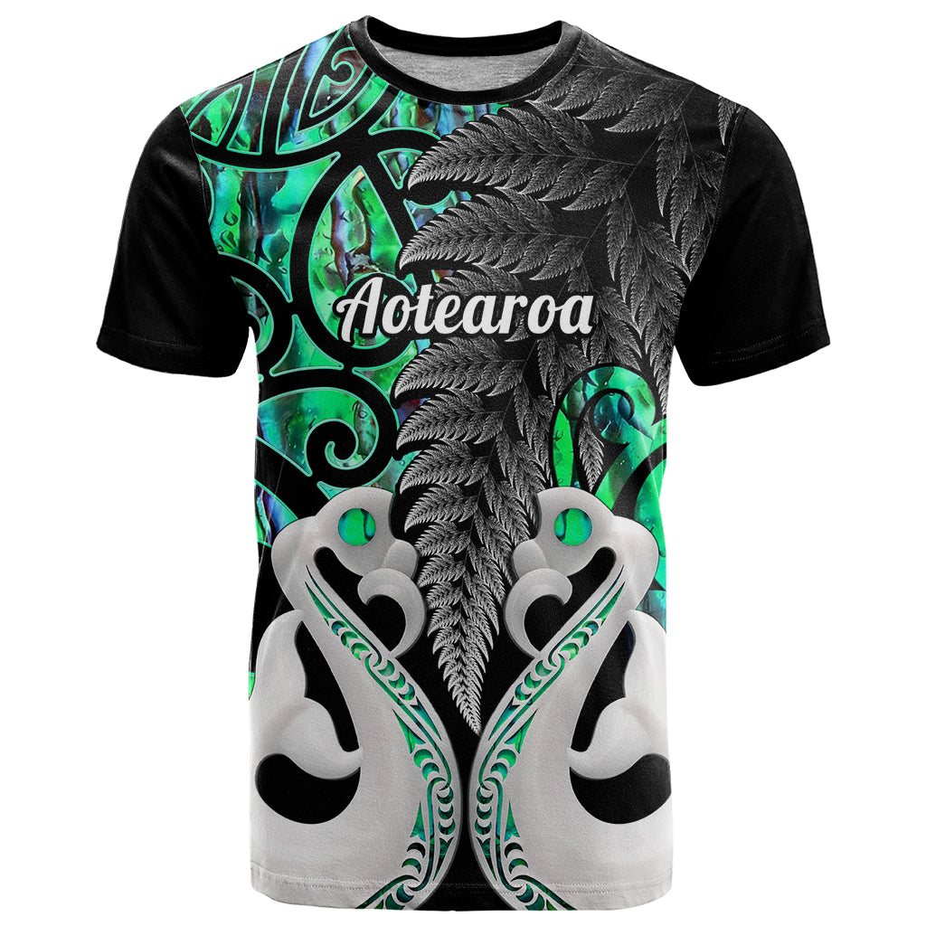 Custom New Zealand T Shirt Te Manaia Mangopare Maori And Fern Green Style LT14 Green - Polynesian Pride