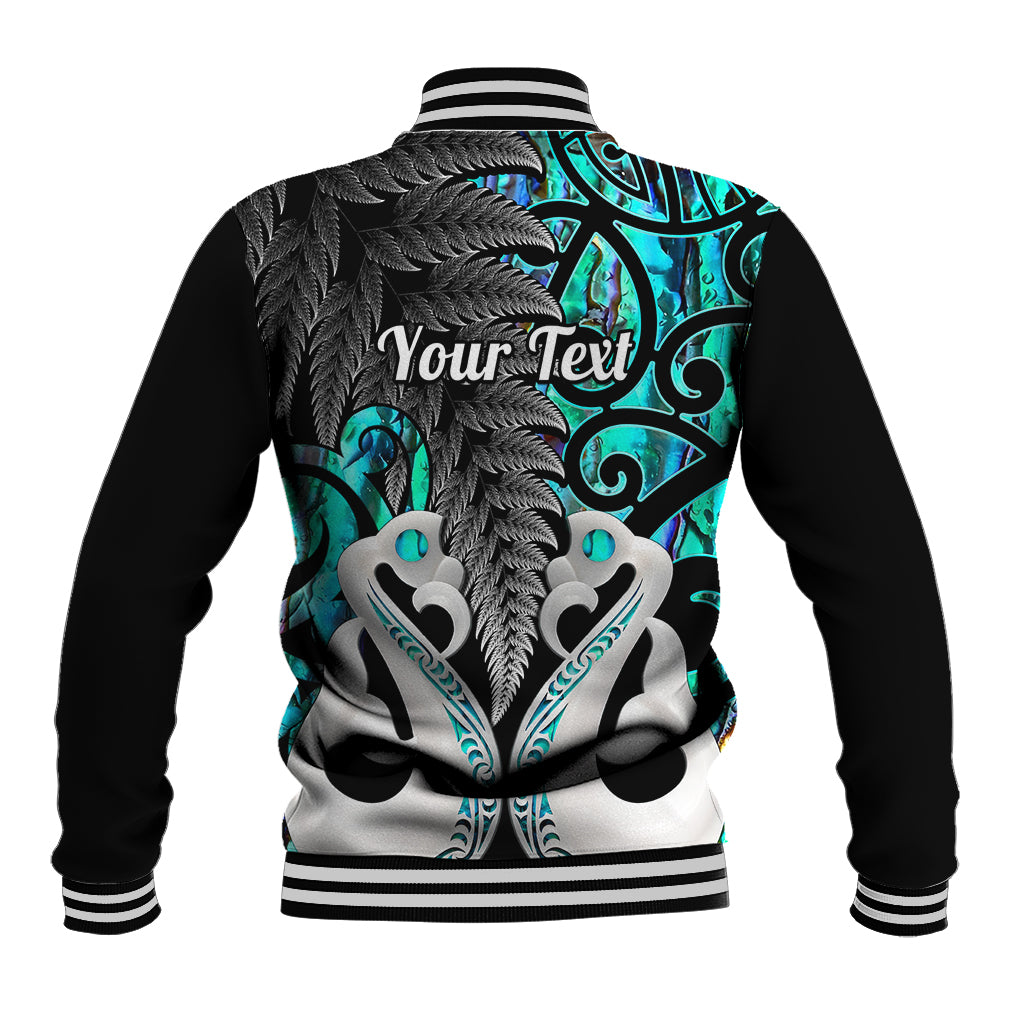 Personalised New Zealand Baseball Jacket Te Manaia Mangopare Maori And Fern Turquoise Style LT14 - Polynesian Pride