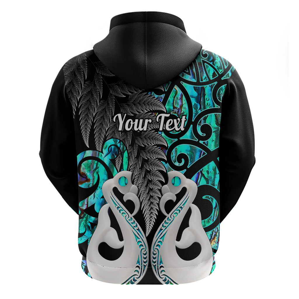 Custom New Zealand Hoodie Te Manaia Mangopare Maori and Fern Turquoise Style LT14 - Polynesian Pride