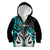 Personalised New Zealand Kid Hoodie Te Manaia Mangopare Maori And Fern Turquoise Style LT14 Zip Hoodie Turquoise - Polynesian Pride