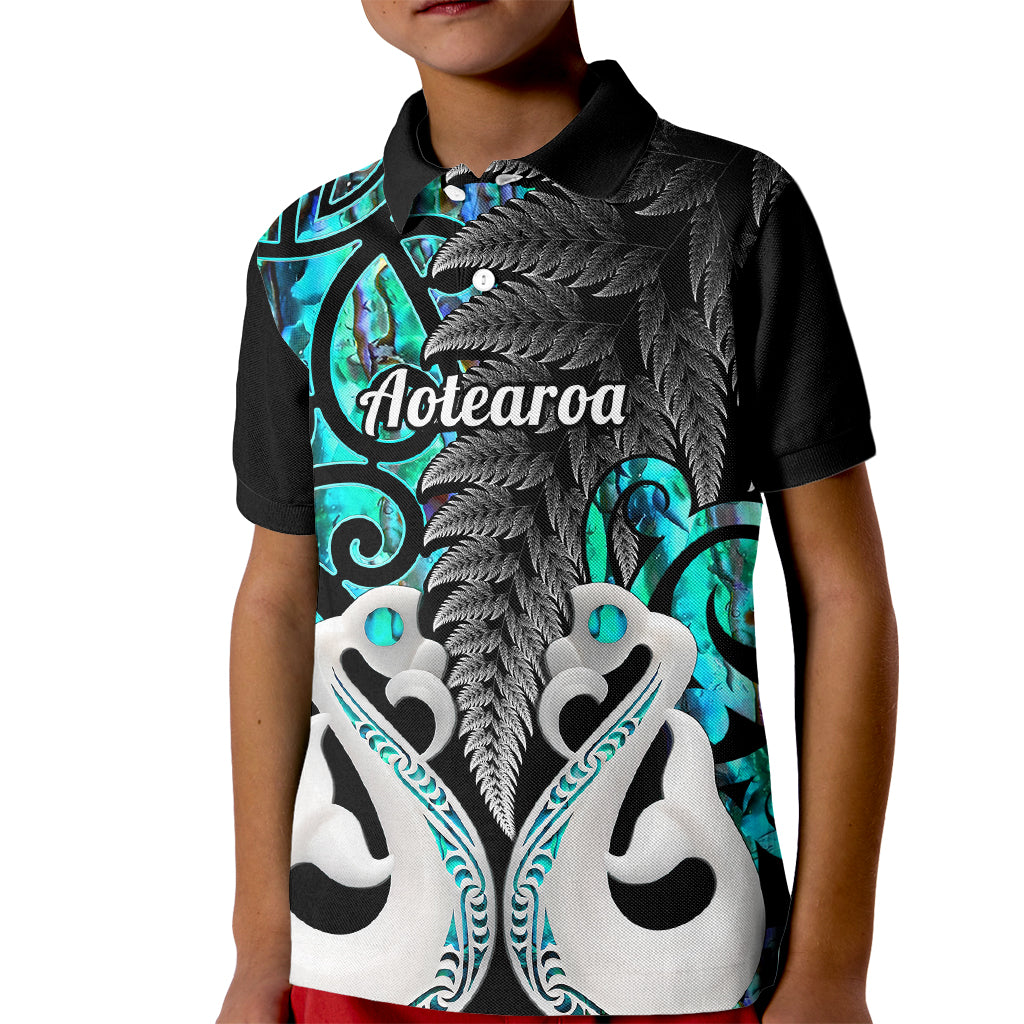 Personalised New Zealand Kid Polo Shirt Te Manaia Mangopare Maori And Fern Turquoise Style LT14 Kid Turquoise - Polynesian Pride