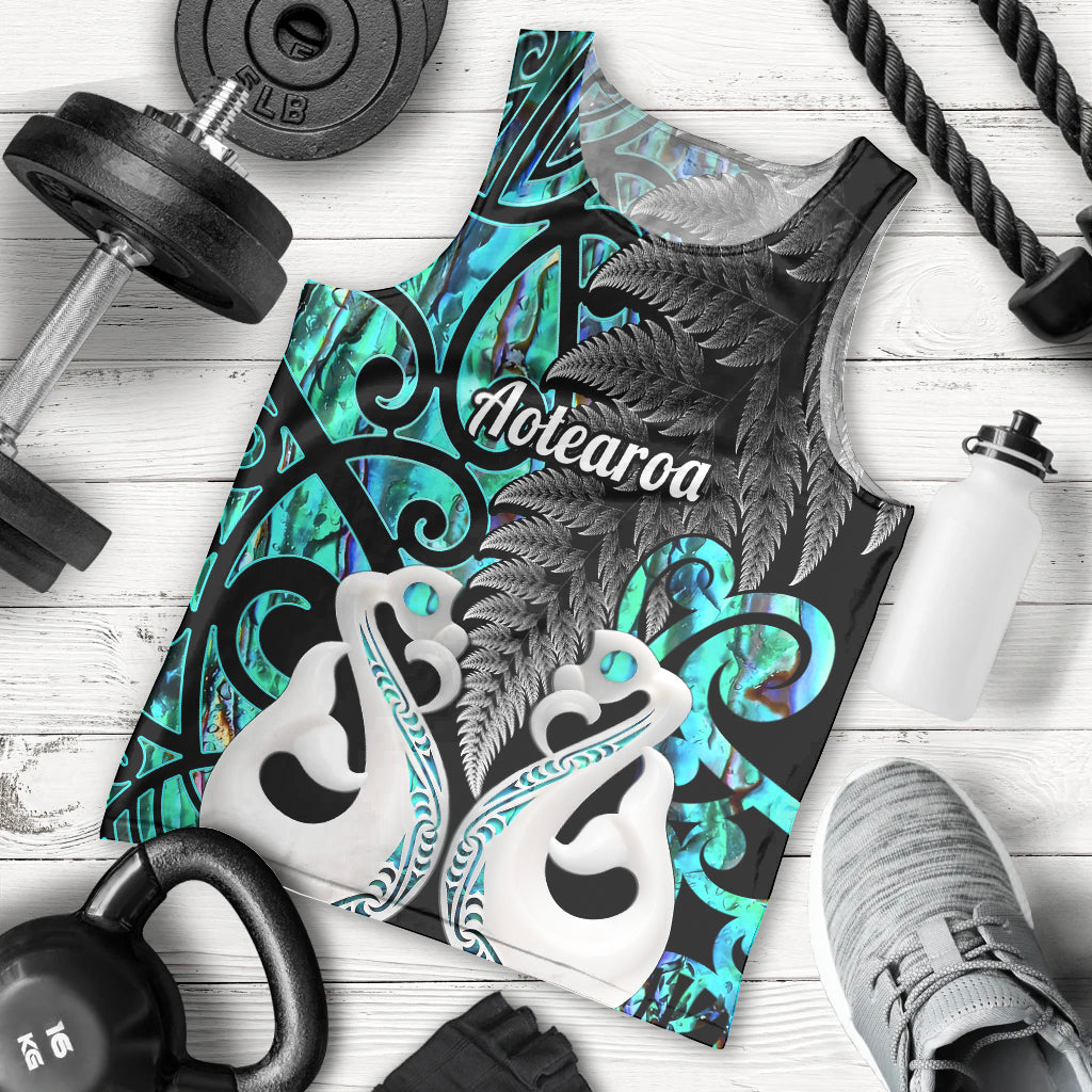 Personalised New Zealand Men Tank Top Te Manaia Mangopare Maori And Fern Turquoise Style LT14 Turquoise - Polynesian Pride