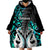 Personalised New Zealand Wearable Blanket Hoodie Te Manaia Mangopare Maori And Fern Turquoise Style LT14 - Polynesian Pride