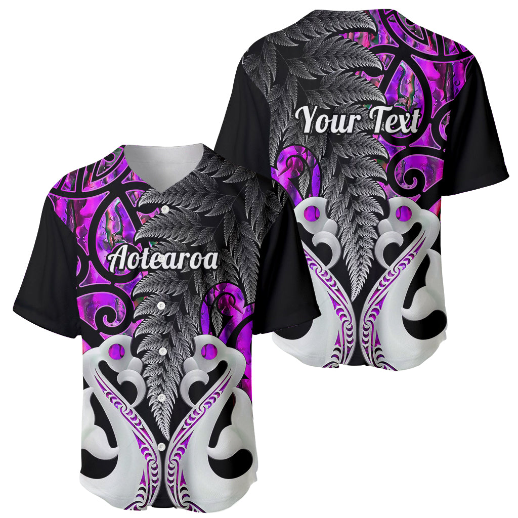 Personalised New Zealand Baseball Jersey Te Manaia Mangopare Maori And Fern Purple Style LT14 - Polynesian Pride