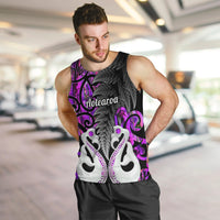 Personalised New Zealand Men Tank Top Te Manaia Mangopare Maori And Fern Purple Style LT14 - Polynesian Pride