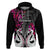 Custom New Zealand Hoodie Te Manaia Mangopare Maori and Fern Pink Style LT14 Pullover Hoodie Pink - Polynesian Pride