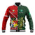 Custom Samoa And Ireland Rugby Baseball Jacket Ikale Tahi With Shamrocks