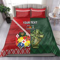 Custom Tonga And Ireland Rugby Bedding Set Ikale Tahi With Shamrocks LT14 - Polynesian Pride