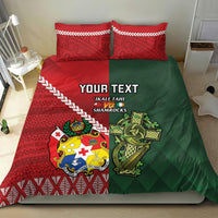 Custom Tonga And Ireland Rugby Bedding Set Ikale Tahi With Shamrocks LT14 - Polynesian Pride