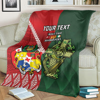 Custom Tonga And Ireland Rugby Blanket Ikale Tahi With Shamrocks LT14 - Polynesian Pride