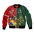 Custom Samoa And Ireland Rugby Bomber Jacket Ikale Tahi With Shamrocks