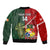 Custom Samoa And Ireland Rugby Bomber Jacket Ikale Tahi With Shamrocks