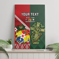 Custom Tonga And Ireland Rugby Canvas Wall Art Ikale Tahi With Shamrocks LT14 - Polynesian Pride