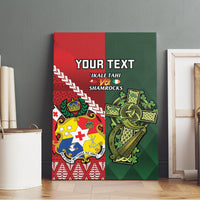 Custom Tonga And Ireland Rugby Canvas Wall Art Ikale Tahi With Shamrocks LT14 - Polynesian Pride