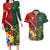 Custom Samoa And Ireland Rugby Couples Matching Long Sleeve Bodycon Dress and Hawaiian Shirt Ikale Tahi With Shamrocks