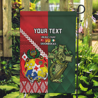 Custom Tonga And Ireland Rugby Garden Flag Ikale Tahi With Shamrocks LT14 Garden Flag Red - Polynesian Pride