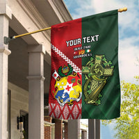 Custom Tonga And Ireland Rugby Garden Flag Ikale Tahi With Shamrocks LT14 House Flag Red - Polynesian Pride