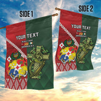 Custom Tonga And Ireland Rugby Garden Flag Ikale Tahi With Shamrocks LT14 - Polynesian Pride
