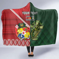 Custom Tonga And Ireland Rugby Hooded Blanket Ikale Tahi With Shamrocks LT14 - Polynesian Pride