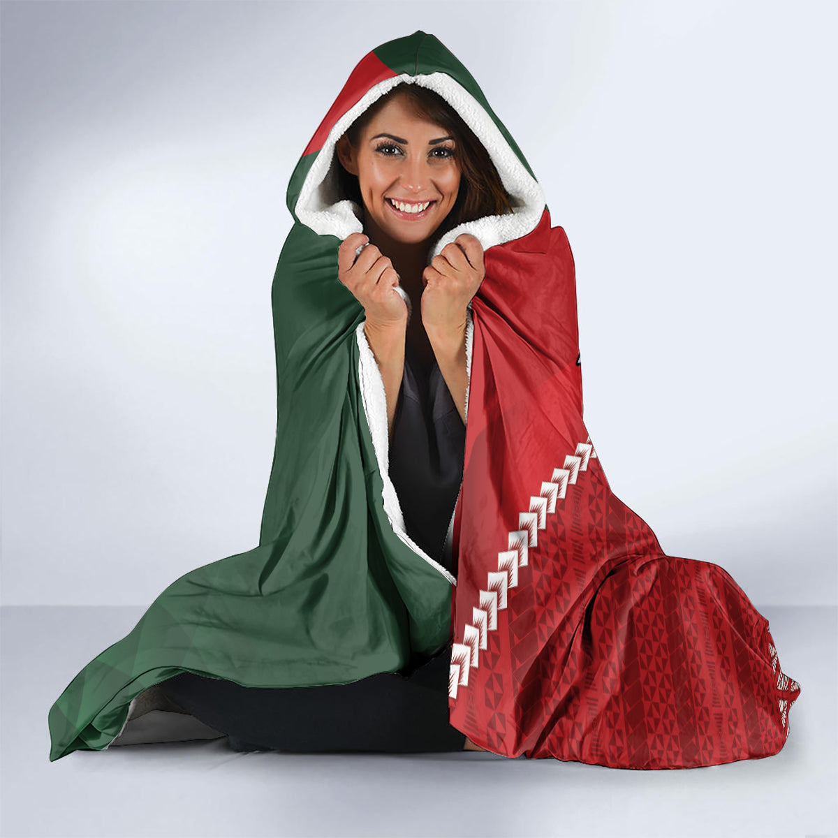 Custom Tonga And Ireland Rugby Hooded Blanket Ikale Tahi With Shamrocks LT14 - Polynesian Pride