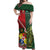 Custom Samoa And Ireland Rugby Off Shoulder Maxi Dress Ikale Tahi With Shamrocks