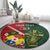 Custom Samoa And Ireland Rugby Round Carpet Ikale Tahi With Shamrocks