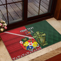 Custom Tonga And Ireland Rugby Rubber Doormat Ikale Tahi With Shamrocks LT14 - Polynesian Pride