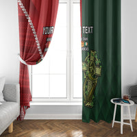 Custom Tonga And Ireland Rugby Window Curtain Ikale Tahi With Shamrocks LT14 - Polynesian Pride