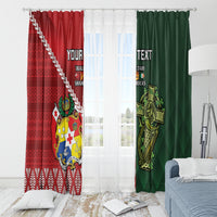 Custom Tonga And Ireland Rugby Window Curtain Ikale Tahi With Shamrocks LT14 - Polynesian Pride