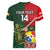 Custom Samoa And Ireland Rugby Women V-Neck T-Shirt Ikale Tahi With Shamrocks