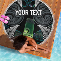 Personalised New Zealand Toki Beach Blanket Silver Fern Mix Aotearoa Maori Pattern LT14 - Polynesian Pride