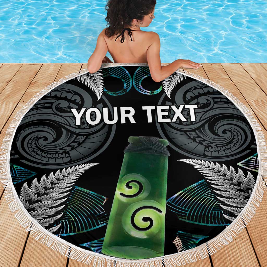 Personalised New Zealand Toki Beach Blanket Silver Fern Mix Aotearoa Maori Pattern LT14 - Polynesian Pride