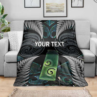 Personalised New Zealand Toki Blanket Silver Fern Mix Aotearoa Maori Pattern LT14 - Polynesian Pride