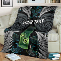 Personalised New Zealand Toki Blanket Silver Fern Mix Aotearoa Maori Pattern LT14 - Polynesian Pride
