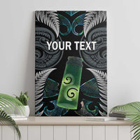 Personalised New Zealand Toki Canvas Wall Art Silver Fern Mix Aotearoa Maori Pattern LT14 - Polynesian Pride