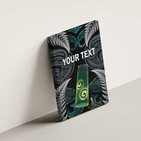 Personalised New Zealand Toki Canvas Wall Art Silver Fern Mix Aotearoa Maori Pattern LT14 - Polynesian Pride