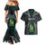 Personalised New Zealand Toki Couples Matching Mermaid Dress and Hawaiian Shirt Silver Fern Mix Aotearoa Maori Pattern