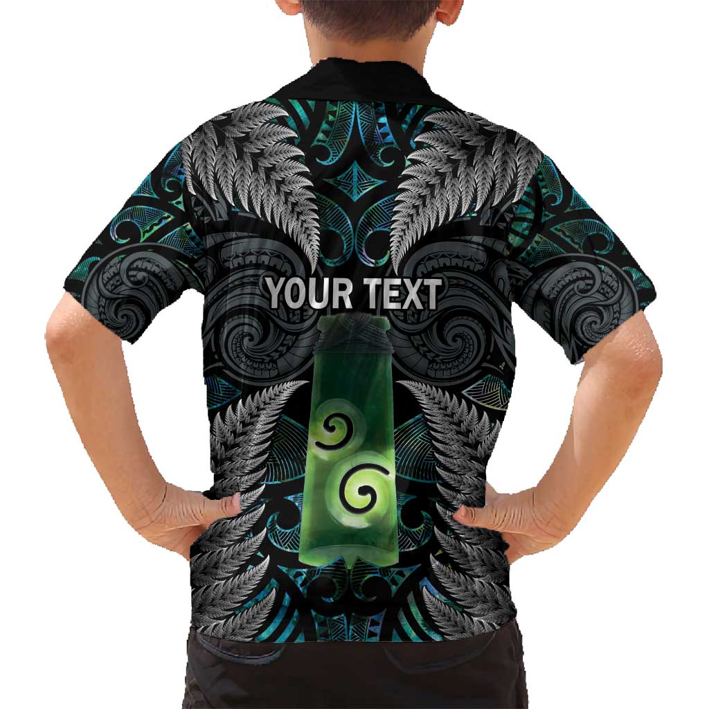 Personalised New Zealand Toki Family Matching Off Shoulder Maxi Dress and Hawaiian Shirt Silver Fern Mix Aotearoa Maori Pattern LT14 - Polynesian Pride