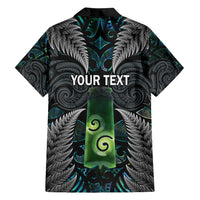 Personalised New Zealand Toki Family Matching Off Shoulder Short Dress and Hawaiian Shirt Silver Fern Mix Aotearoa Maori Pattern