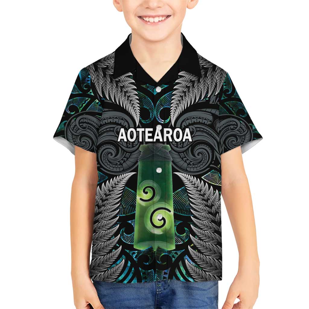 Personalised New Zealand Toki Family Matching Tank Maxi Dress and Hawaiian Shirt Silver Fern Mix Aotearoa Maori Pattern