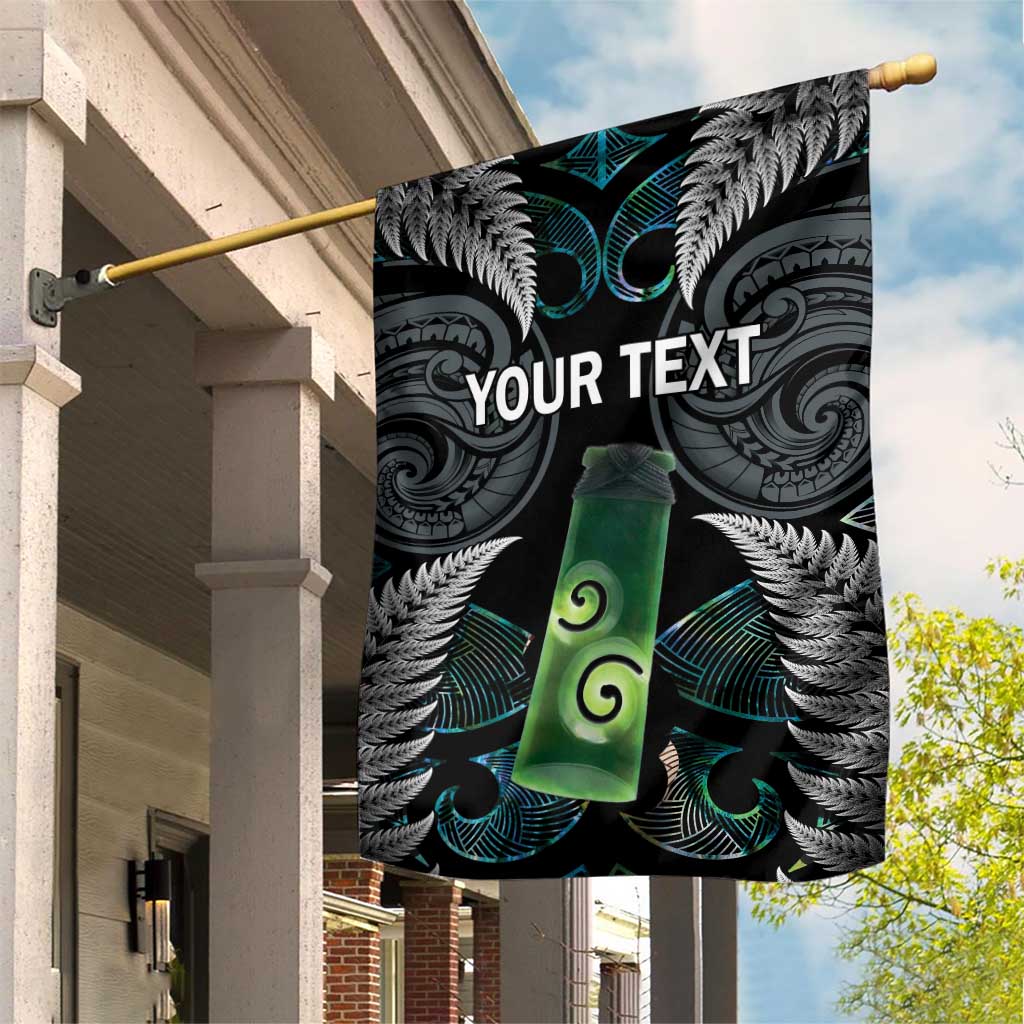 Personalised New Zealand Toki Garden Flag Silver Fern Mix Aotearoa Maori Pattern LT14 House Flag Black - Polynesian Pride