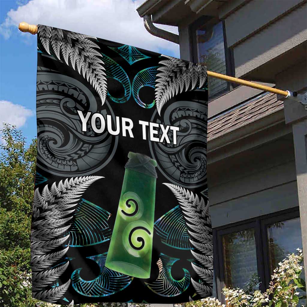 Personalised New Zealand Toki Garden Flag Silver Fern Mix Aotearoa Maori Pattern LT14 - Polynesian Pride