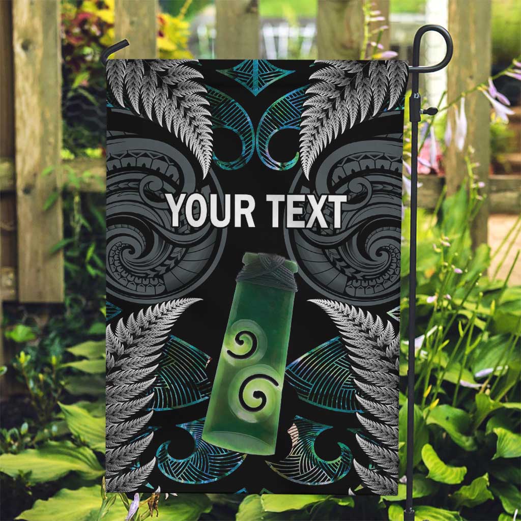 Personalised New Zealand Toki Garden Flag Silver Fern Mix Aotearoa Maori Pattern LT14 Garden Flag Black - Polynesian Pride