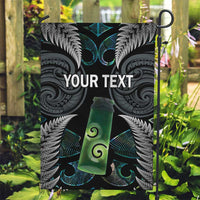 Personalised New Zealand Toki Garden Flag Silver Fern Mix Aotearoa Maori Pattern LT14 Garden Flag Black - Polynesian Pride