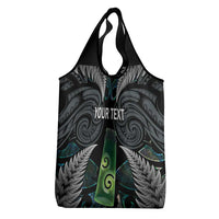 Personalised New Zealand Toki Grocery Bag Silver Fern Mix Aotearoa Maori Pattern LT14 - Polynesian Pride