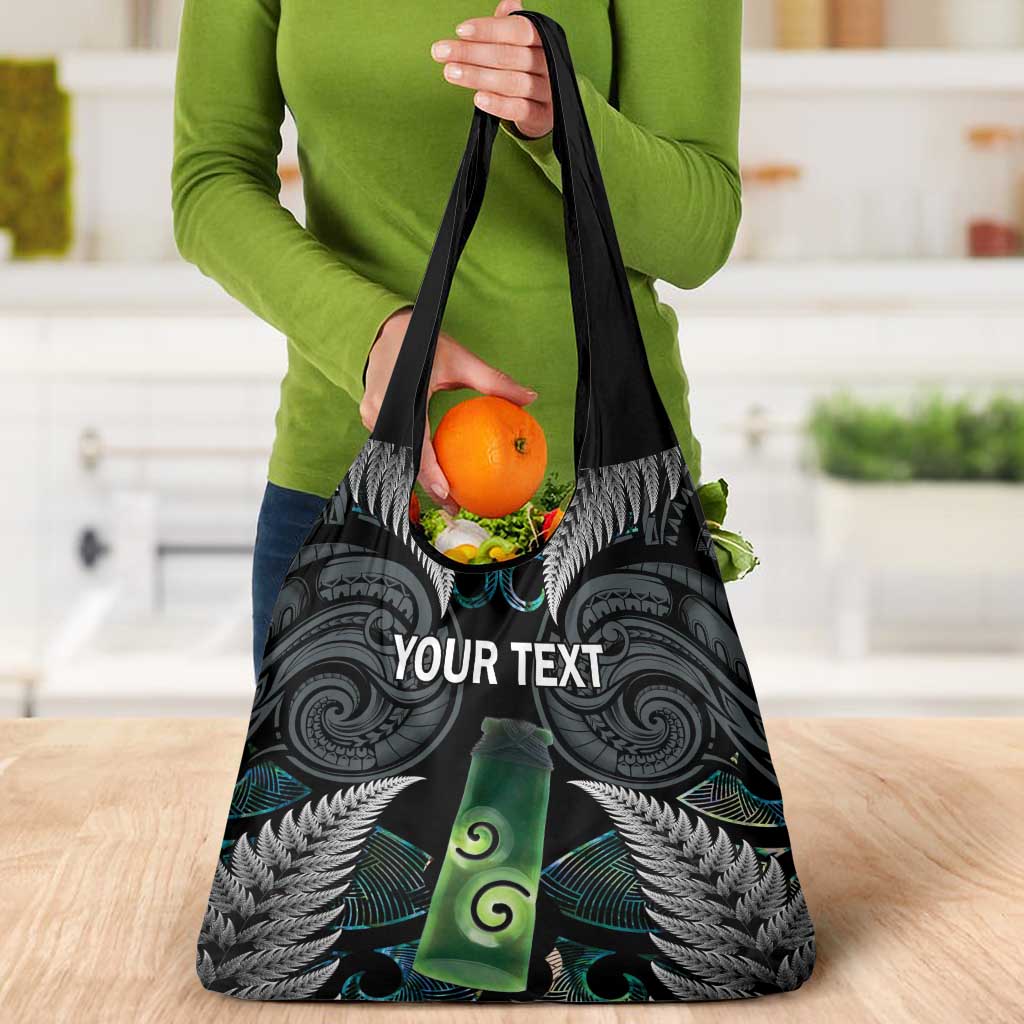 Personalised New Zealand Toki Grocery Bag Silver Fern Mix Aotearoa Maori Pattern LT14 - Polynesian Pride